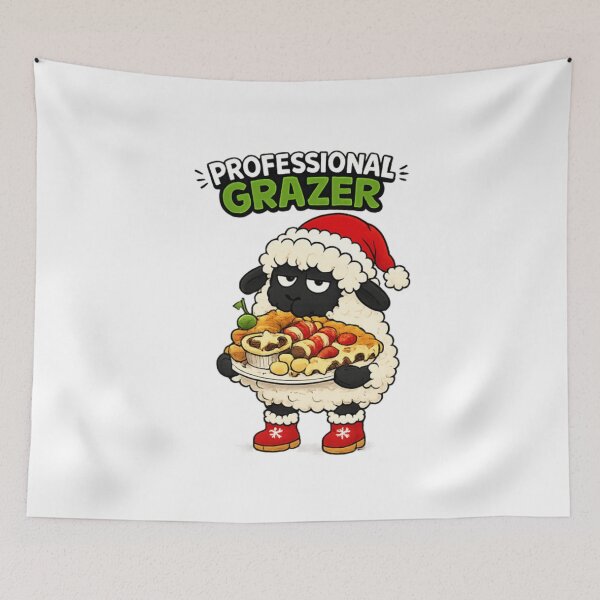 Item preview, Professional grazer, sheep eating Christmas buffet designed and sold by BritishDelights.