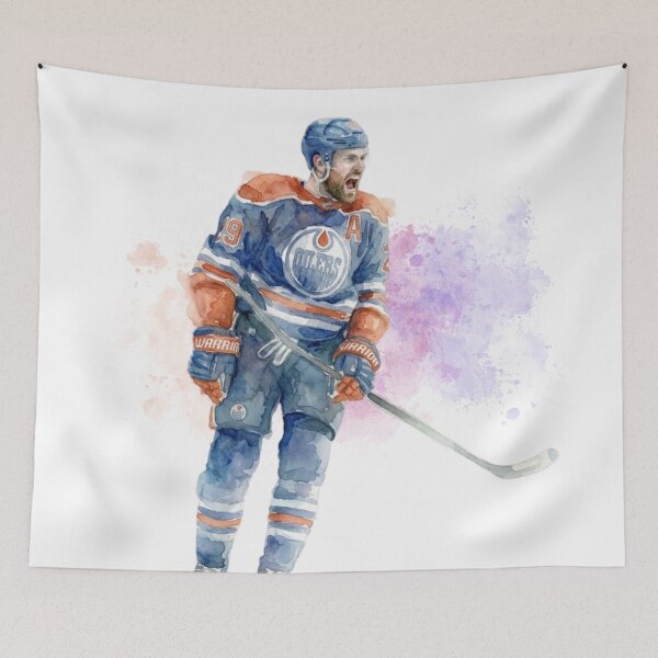 Item preview, Leon Draisaitl Watercolor Art - Edmonton Oilers Ice Hockey designed and sold by Turnersports.