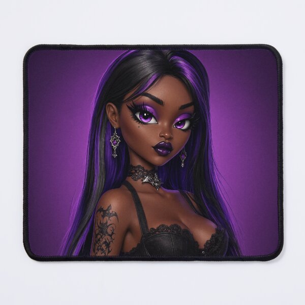 Item preview, Cool Punky Goth girl character tattoos corset black girl art designed and sold by Vintage Designs +.