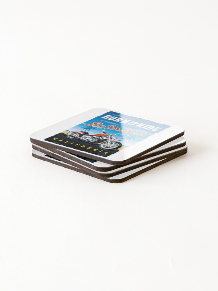 Thumbnail 4 of 5, Coasters (Set of 4), BORN TO RIDE designed and sold by Ahba.