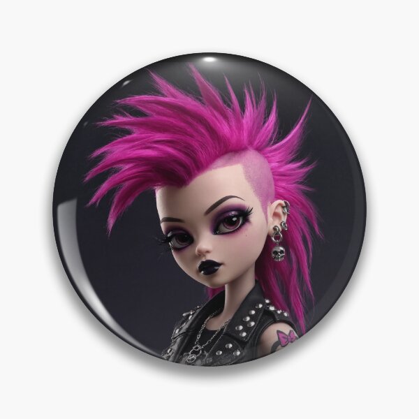 Item preview, Cool Punky Goth girl character tattoos corset mohawk girl art designed and sold by Vintage Designs +.