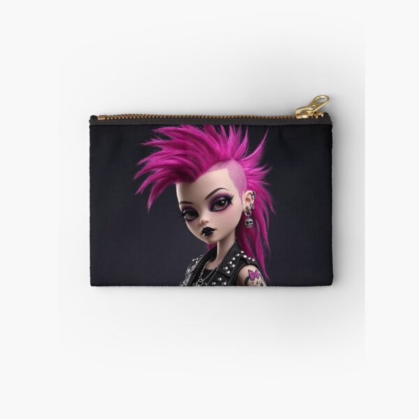 Item preview, Cool Punky Goth girl character tattoos corset mohawk girl art designed and sold by Vintage Designs +.