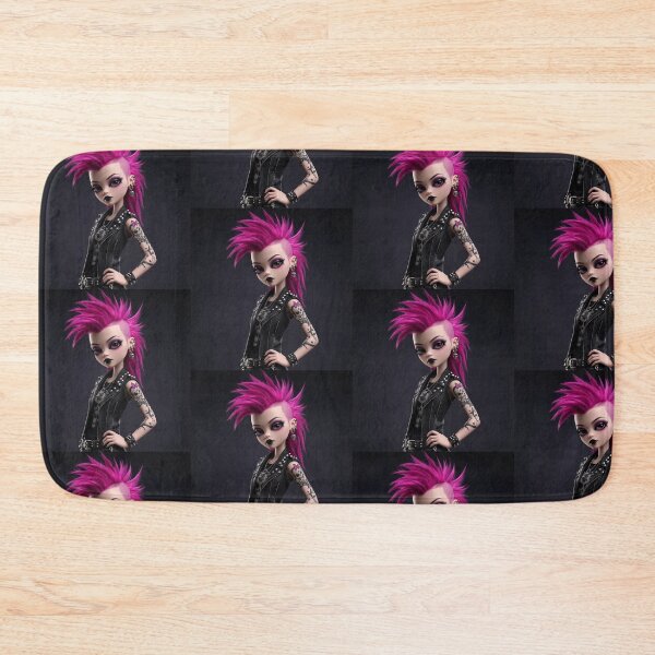 Item preview, Cool Punky Goth girl character tattoos corset mohawk girl art designed and sold by Vintage Designs +.