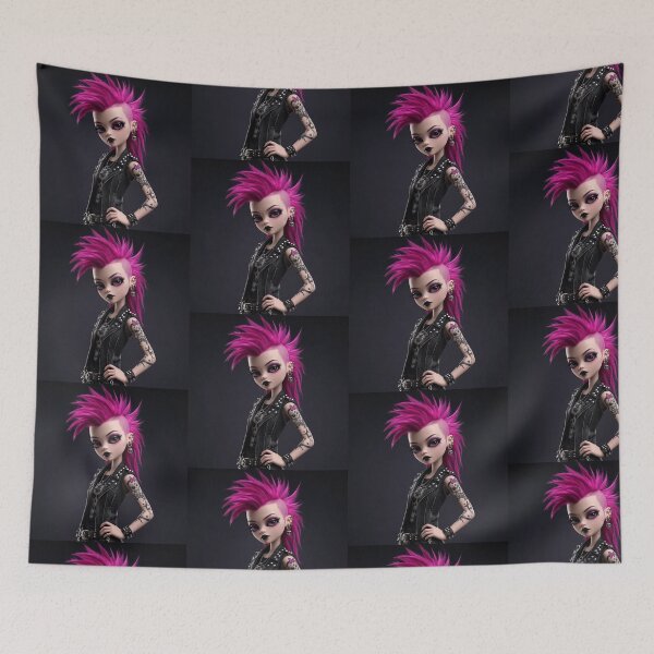 Artikelvorschau, Coole Punky-Goth-Girl-Charakter-Tattoos, Korsett, Mohawk-Girl-Kunst entworfen und verkauft von Vintage Designs +.