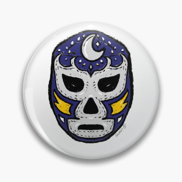 Item preview, La Luna  – The Moon – Lucha Mask No. 08 | Original Graphic Folk Art by GWART designed and sold by GWARTGB.