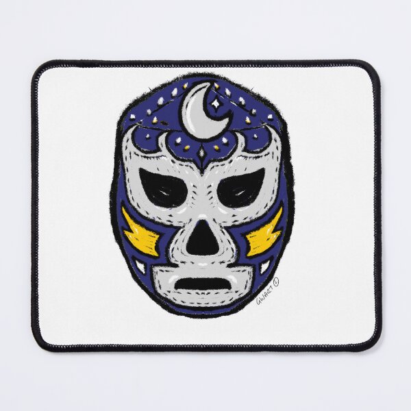 Item preview, La Luna  – The Moon – Lucha Mask No. 08 | Original Graphic Folk Art by GWART designed and sold by GWARTGB.