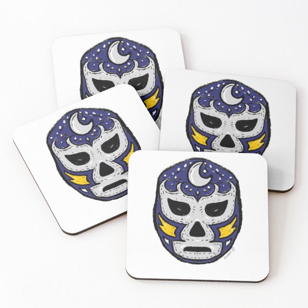 Item preview, La Luna  – The Moon – Lucha Mask No. 08 | Original Graphic Folk Art by GWART designed and sold by GWARTGB.