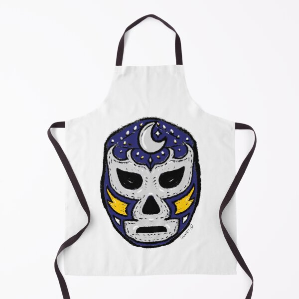 Item preview, La Luna – The Moon – Lucha Mask No. 08 | Original Graphic Folk Art by GWART designed and sold by GWARTGB.