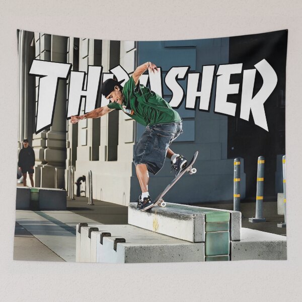 Item preview, Thrasher Skateboard Magazine Original Custom Vintage Poster Wall Art designed and sold by Cool Robot Bro..