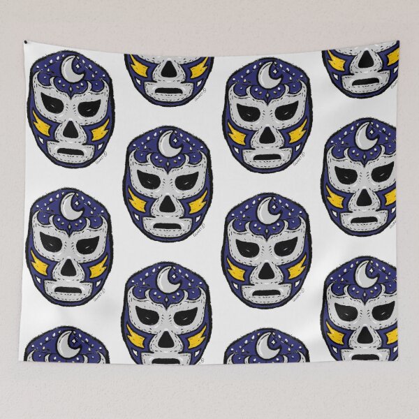 Item preview, La Luna  – The Moon – Lucha Mask No. 08 | Original Graphic Folk Art by GWART designed and sold by GWARTGB.