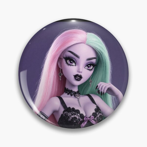 Item preview, Cool Punky Goth girl character tattoos corset dress chain art designed and sold by Vintage Designs +.
