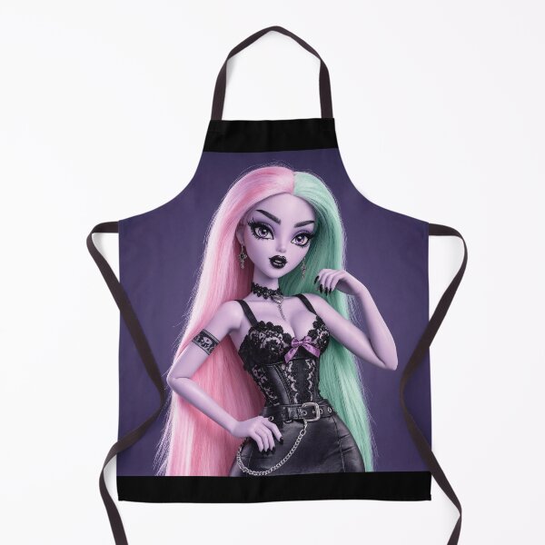 Item preview, Cool Punky Goth girl character tattoos corset dress chain art designed and sold by Vintage Designs +.