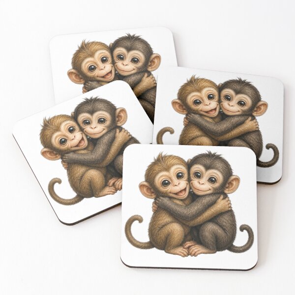 Item preview, Adorable Hugging Baby Monkeys designed and sold by Snurly.