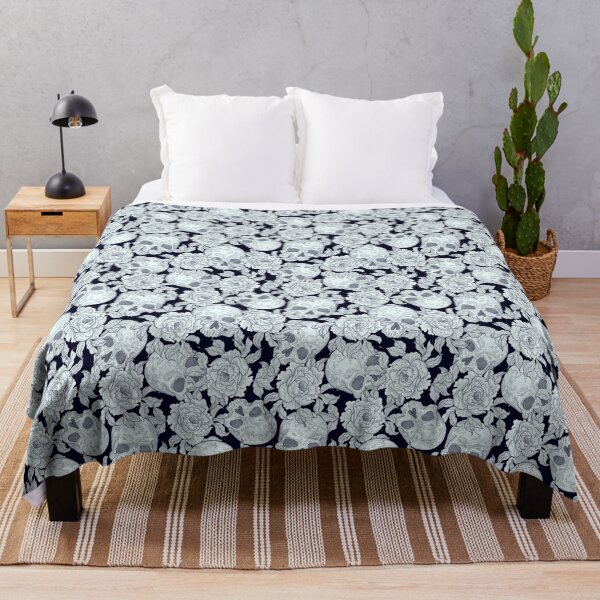 Item preview, Skull and flowers pattern designed and sold by Studio Vickn.