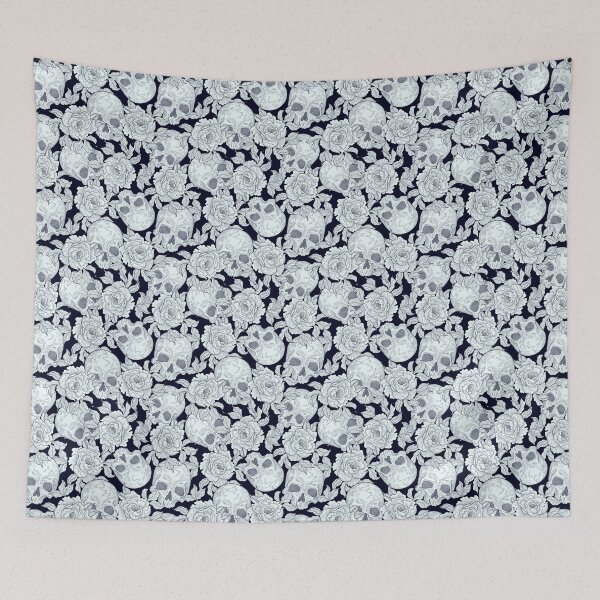 Item preview, Skull and flowers pattern  designed and sold by Studio Vickn.