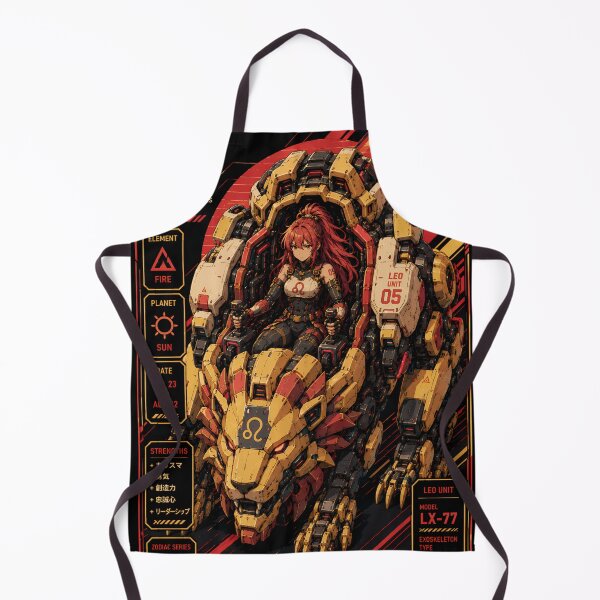 Item preview, Cyberpunk Leo Zodiac Mecha – Anime Lion Pilot designed and sold by Apocalyptic Art Studio.