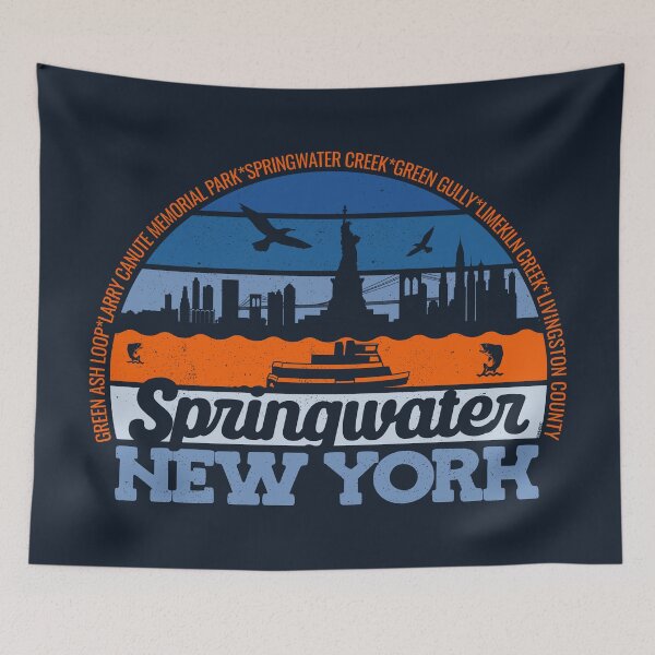 Item preview, Springwater New York Sunset Retro Vintage Local Pride Logo designed and sold by CRHPOD20.