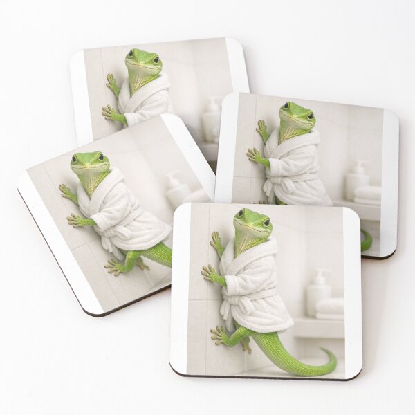 Item preview, Cozy Bathrobe Green Anole designed and sold by Sillytoe.