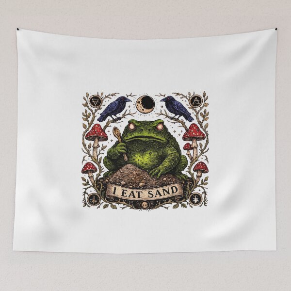 Item preview, I Eat Sand - Funny Toad Meme Gothic Frog Witchy Goblincore Tarot 2 designed and sold by Neurospicy Trolls.