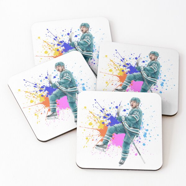 Item preview, Teal #71 Ice Hockey Player Goal Celebration Watercolor Art designed and sold by Turnersports.