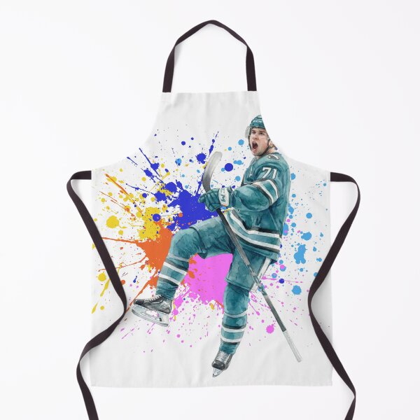 Item preview, Teal #71 Ice Hockey Player Goal Celebration Watercolor Art designed and sold by Cucuzeus.