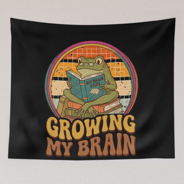 Item preview, Growing My Brain Funny Frog Reading Book Shirt | Cute Frog Back To School Student Gift | Growth Mindset Motivational Teacher School Supplies Design designed and sold by Basma Designs | Funny Shirts, Stickers & Mugs.