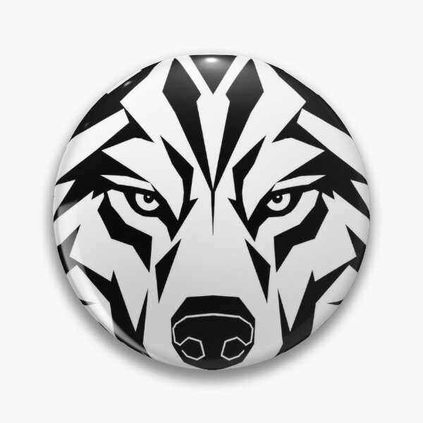 Item preview, Premium Geometric Wolf Head | Minimalist Black & White Low Poly Vector Sticker designed and sold by DesertInkArt.