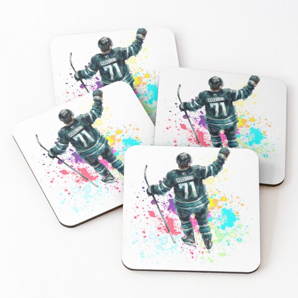 Item preview, Macklin Celebrini #71 Victory Celebration Watercolor Art designed and sold by Turnersports.