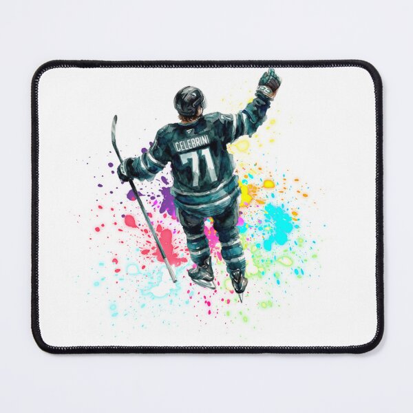 Item preview, Macklin Celebrini #71 Victory Celebration Watercolor Art designed and sold by Turnersports.