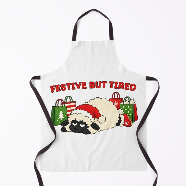 Item preview, Festive but tired, cute sheep exhausted from Christmas shopping designed and sold by BritishDelights.
