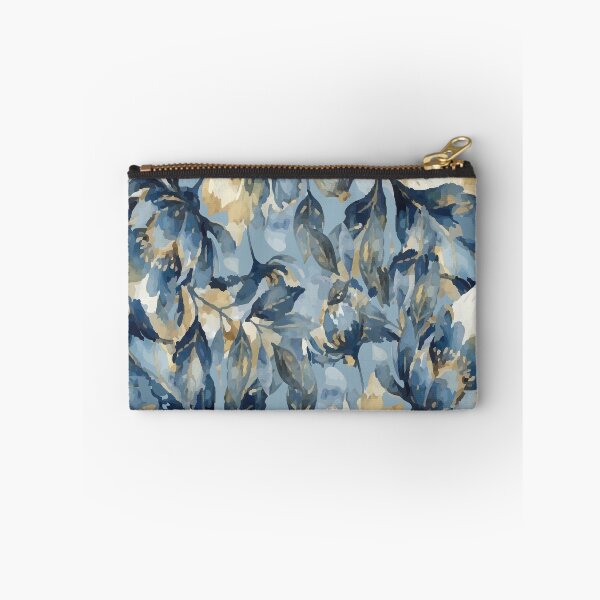Item preview, Moody Indigo Blue & Gold Floral Pattern designed and sold by FawnFeatherCo.