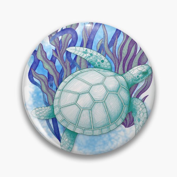 Item preview, Sea Turtle in Seagrass - Watercolor Ocean Nature Design designed and sold by DonnaRaine.
