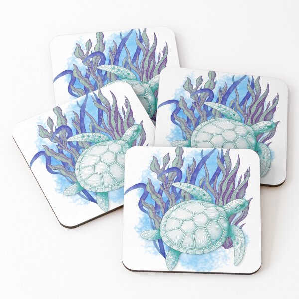 Item preview, Sea Turtle in Seagrass - Watercolor Ocean Nature Design designed and sold by DonnaRaine.