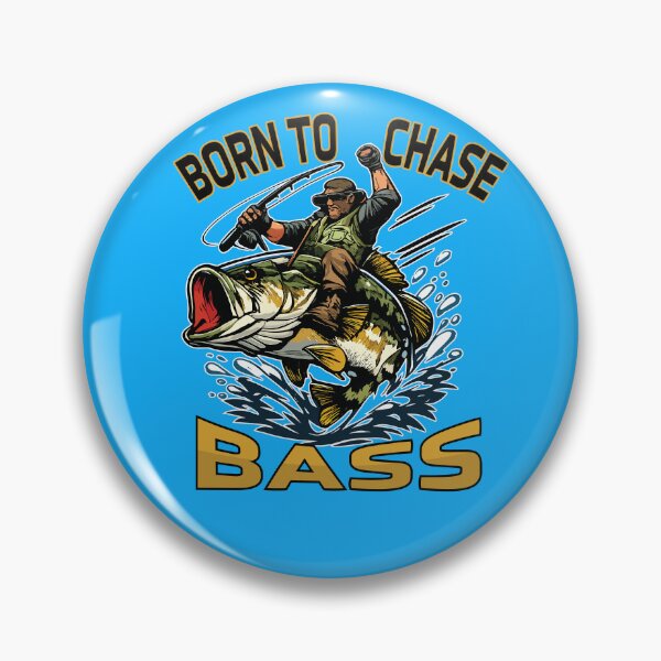 Item preview, Bass fishing Illustration in logo style with custom text "Born to Chase Bass". designed and sold by Art-Horizon.