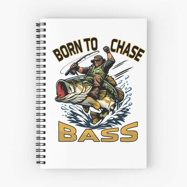 Item preview, Bass fishing Illustration in logo style with custom text "Born to Chase Bass". designed and sold by Art-Horizon.
