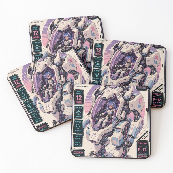 Item preview, Cyberpunk Pisces Zodiac Mecha Anime Girl designed and sold by Apocalyptic Art Studio.