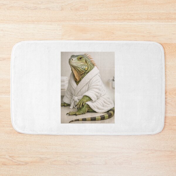 Item preview, Cozy Bathrobe Green Iguana designed and sold by Sillytoe.