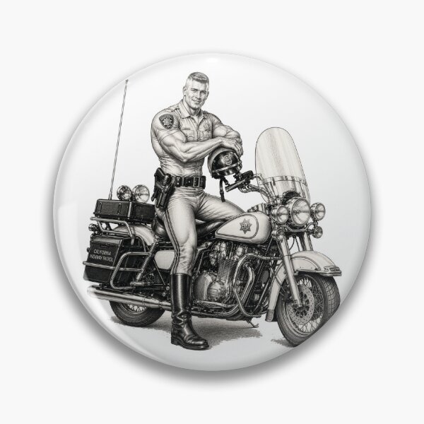 Item preview, Vintage California Highway Patrol Motorcycle Officer Illustration designed and sold by Shirts With Pride.