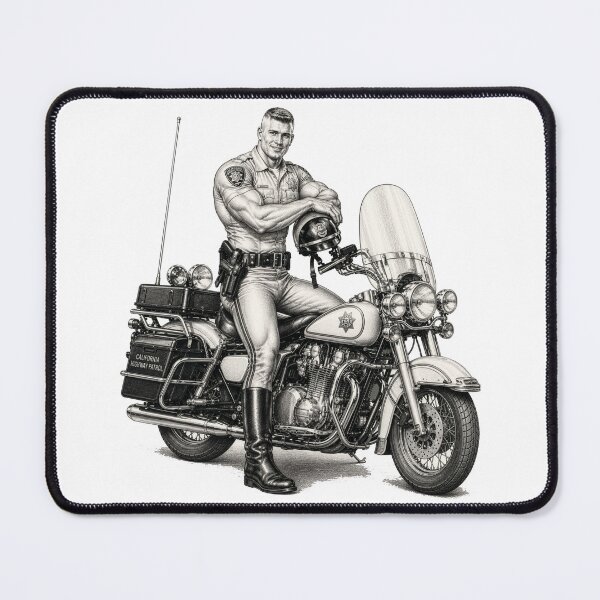 Item preview, Vintage California Highway Patrol Motorcycle Officer Illustration designed and sold by Shirts With Pride.