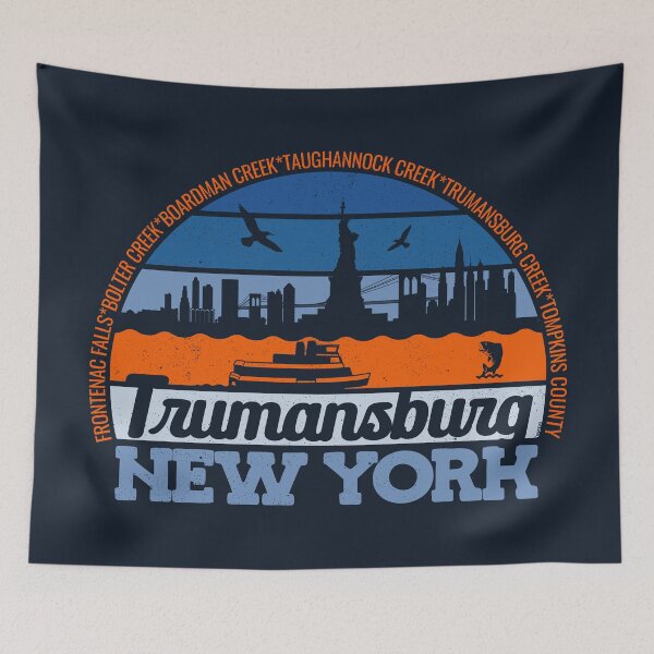 Item preview, Trumansburg New York Sunset Retro Vintage Local Pride Logo designed and sold by CRHPOD20.