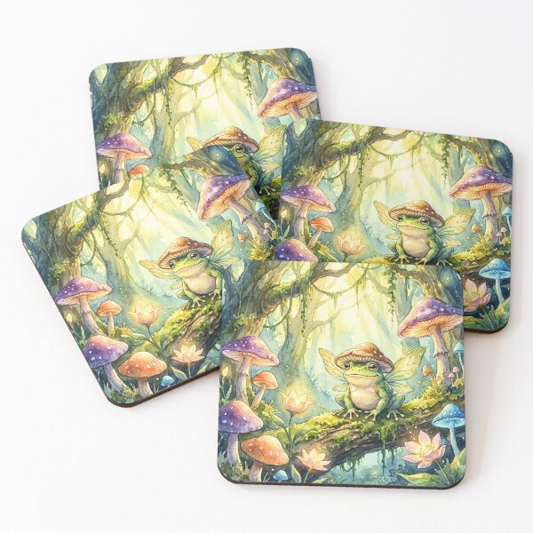 Item preview, Cute Fairy Frog Mushroom Forest designed and sold by Storybook Botanica.