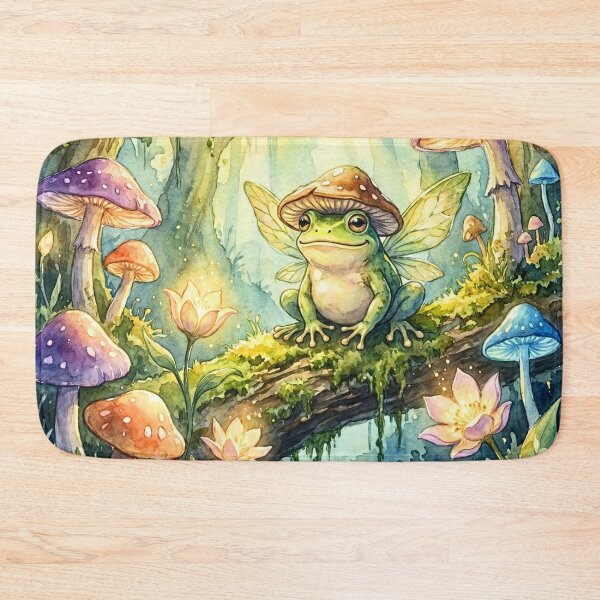 Item preview, Cute Fairy Frog Mushroom Forest designed and sold by Storybook Botanica.