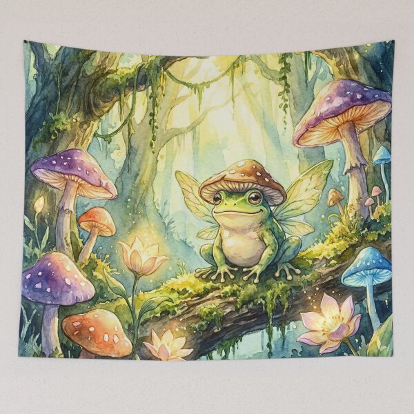 Item preview, Cute Fairy Frog Mushroom Forest designed and sold by Storybook Botanica.