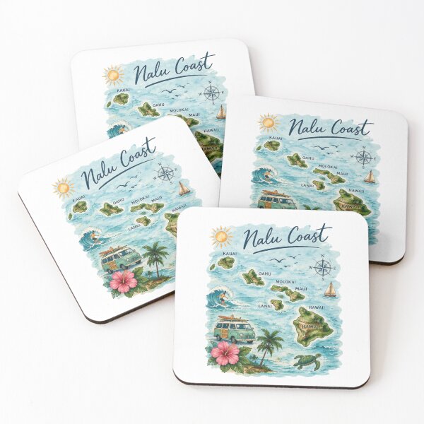 Item preview, Nalu Coast Hawaii Island Map | Tropical Surf Travel Design designed and sold by Nalu Coast.