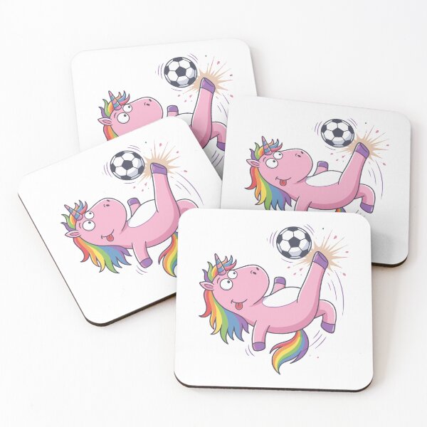 Item preview, Cute pink unicorn soccer player Rainbow design,  Sports Gift designed and sold by BobaTeeStore.