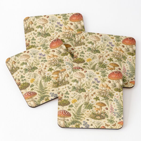 Item preview, Vintage Mushroom Meadow designed and sold by Gold&pixels.