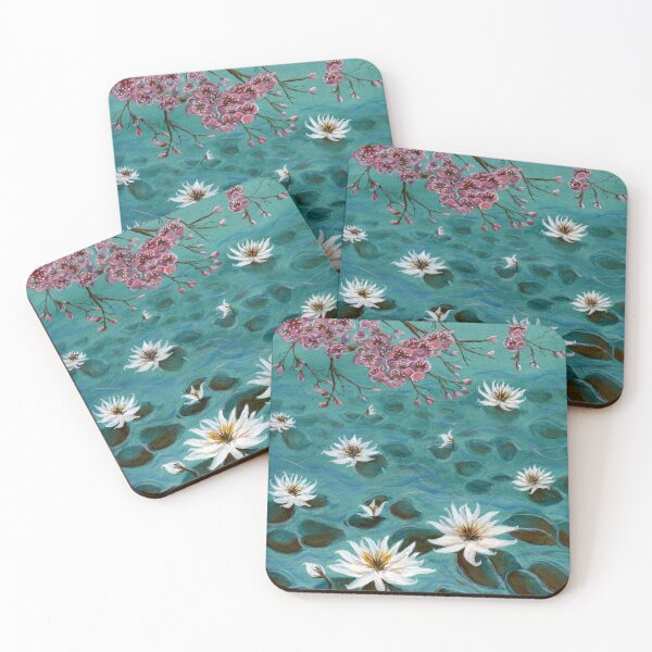 Item preview, Chinoiserie Cherry Blossoms and Water Lilies designed and sold by LymphomaLass.