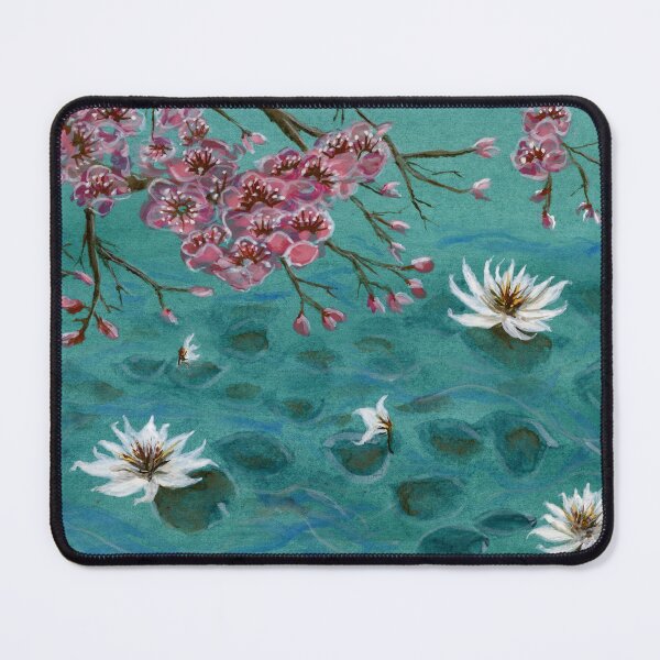 Item preview, Chinoiserie Cherry Blossoms and Water Lilies designed and sold by LymphomaLass.