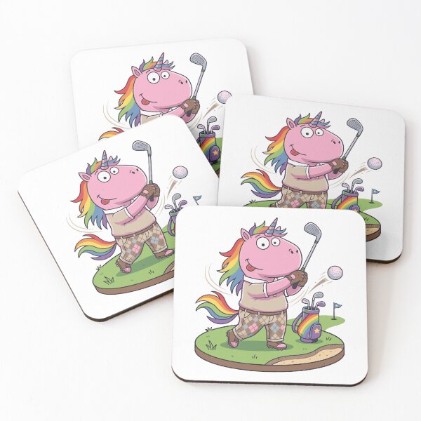 Item preview, Cute pink unicorn golf player Rainbow design,  Sports Gift designed and sold by BobaTeeStore.