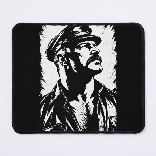 Item preview, Leather Master Head – Bold Black & White Stencil Portrait designed and sold by Shirts With Pride.